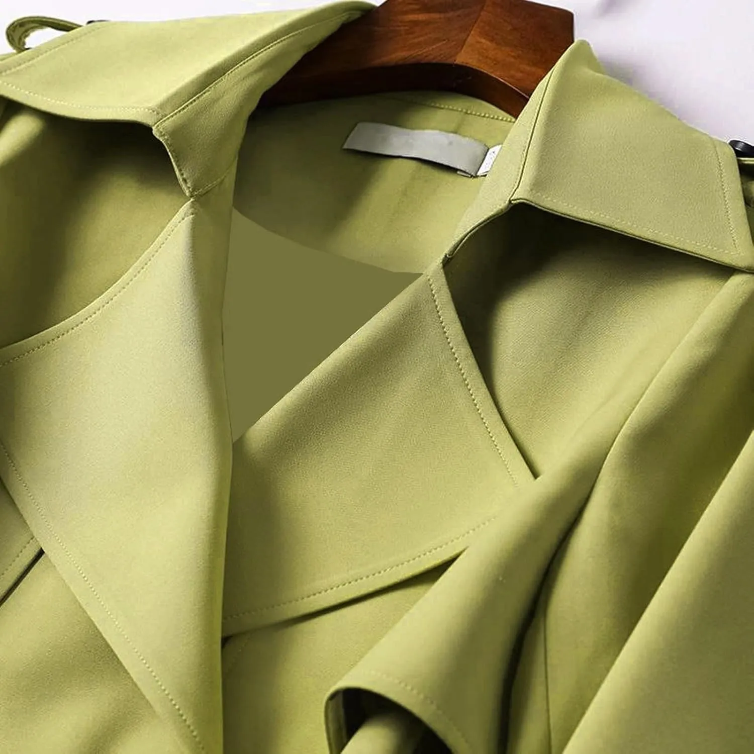 Womens Trench Coat Long Sleeve Oversize Fashion Coats Double Breasted Classic Lapel Loose Winter Jackets Belt Pockets