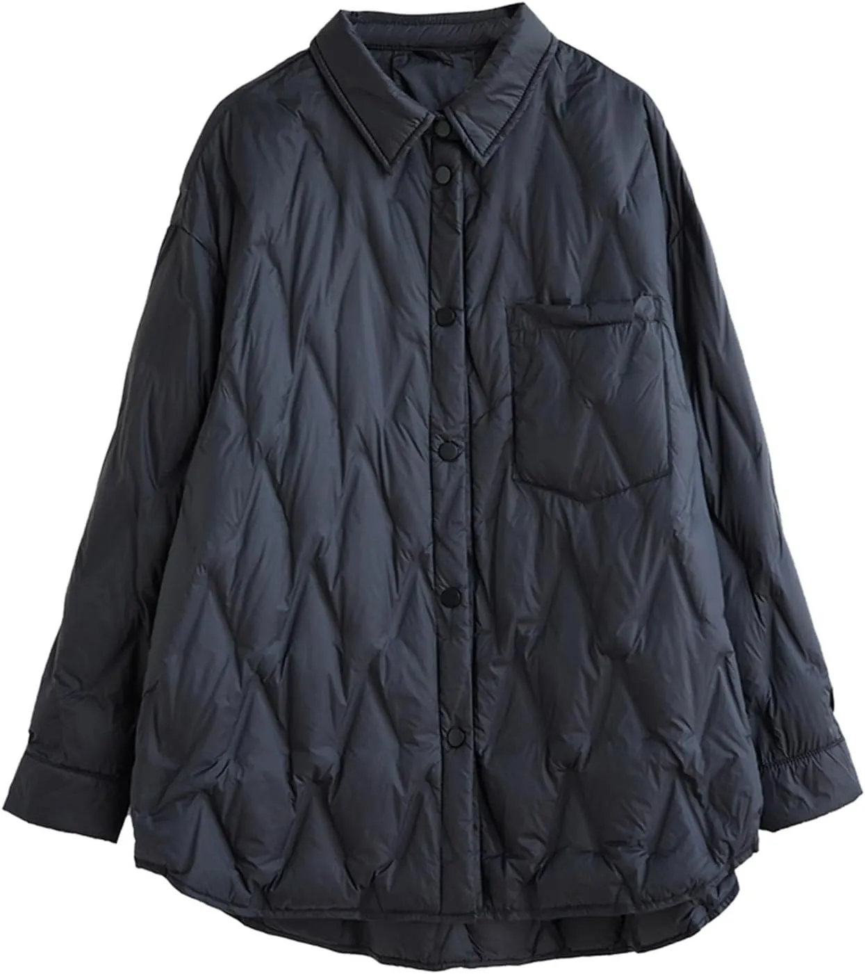 Women's Winter Casual Quilted Jackets Lightweight Button Puffer Jacket Outerwear Casual Down Winter Coat with Pockets