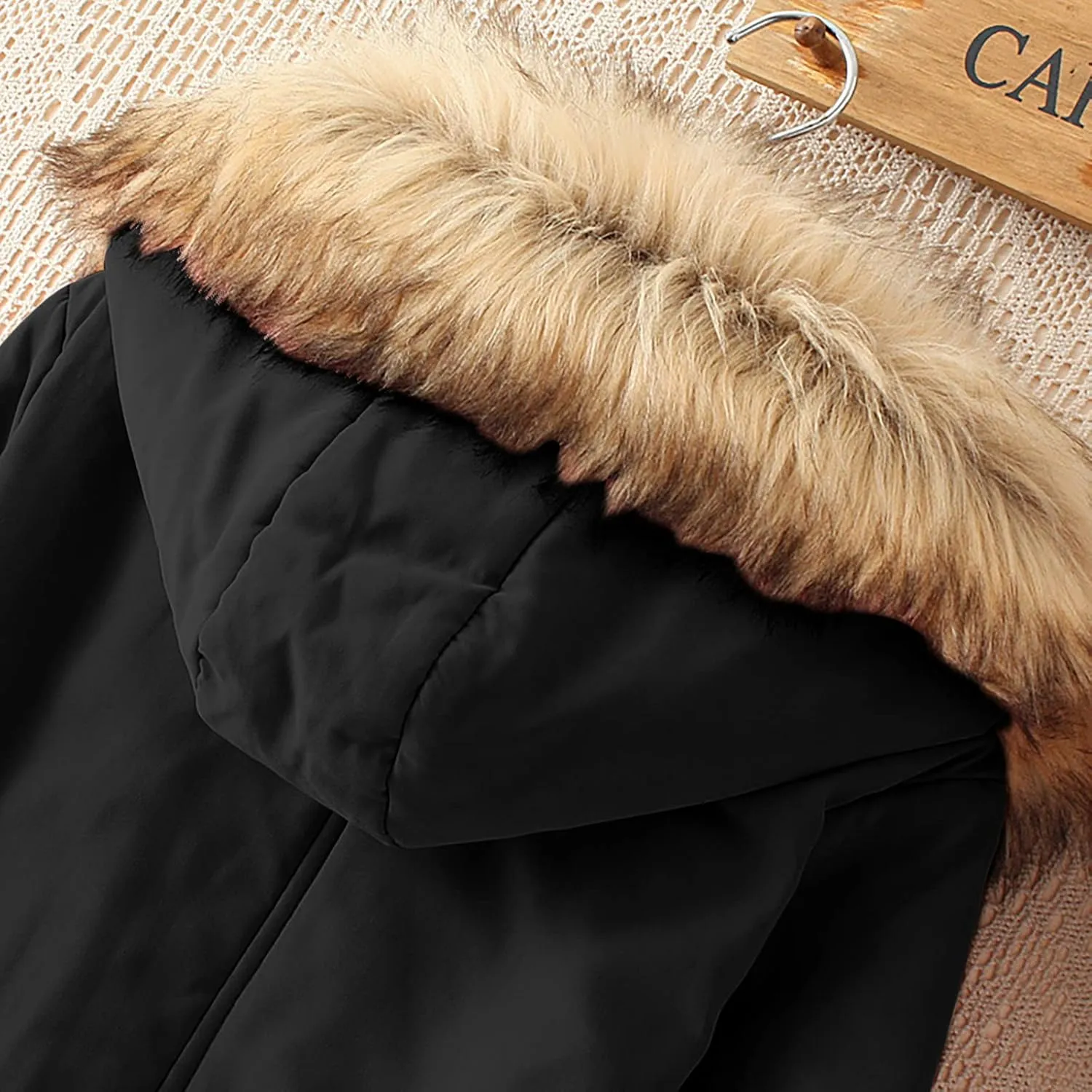Womens Winter Coats Mid Length Puffer Coat Sherpa Lined Warm Heavy Jackets Thickened Windproof Outerwear with Hood