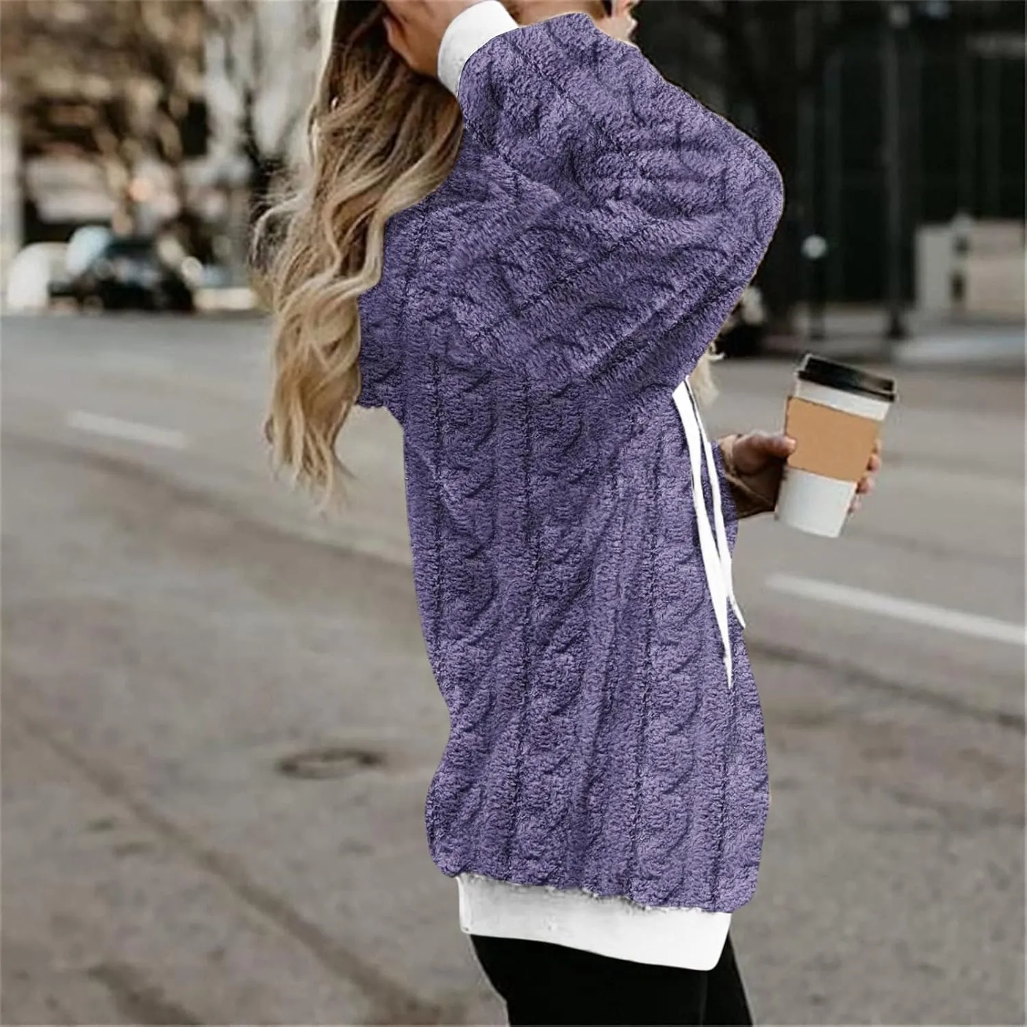 Womens Winter Hoodies Warm Fleece Sherpa Lined Pullover Hooded Sweatshirts Fuzzy Fleece Sweatshirts Long Sleeve Hoodie