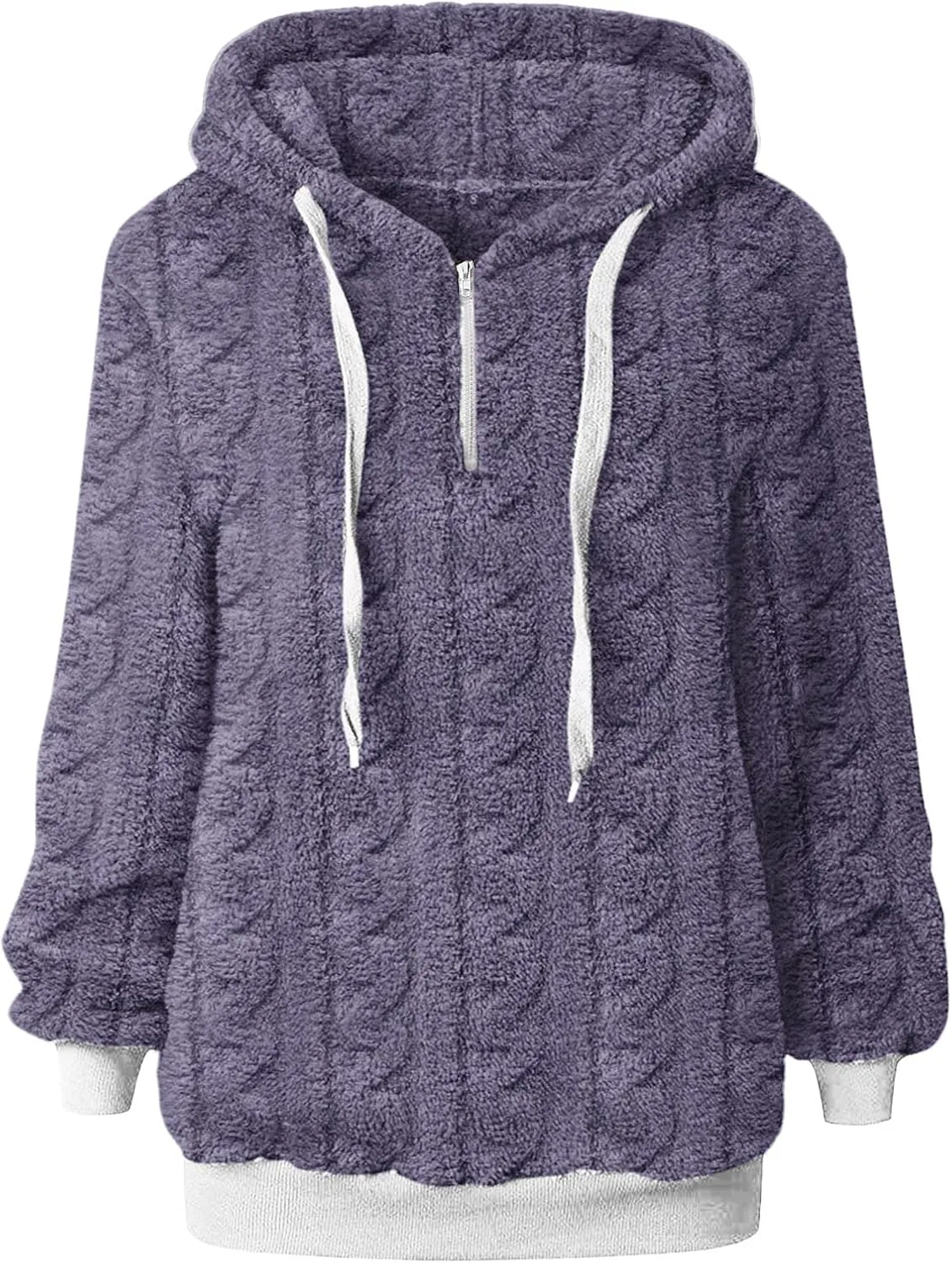 Womens Winter Hoodies Warm Fleece Sherpa Lined Pullover Hooded Sweatshirts Fuzzy Fleece Sweatshirts Long Sleeve Hoodie