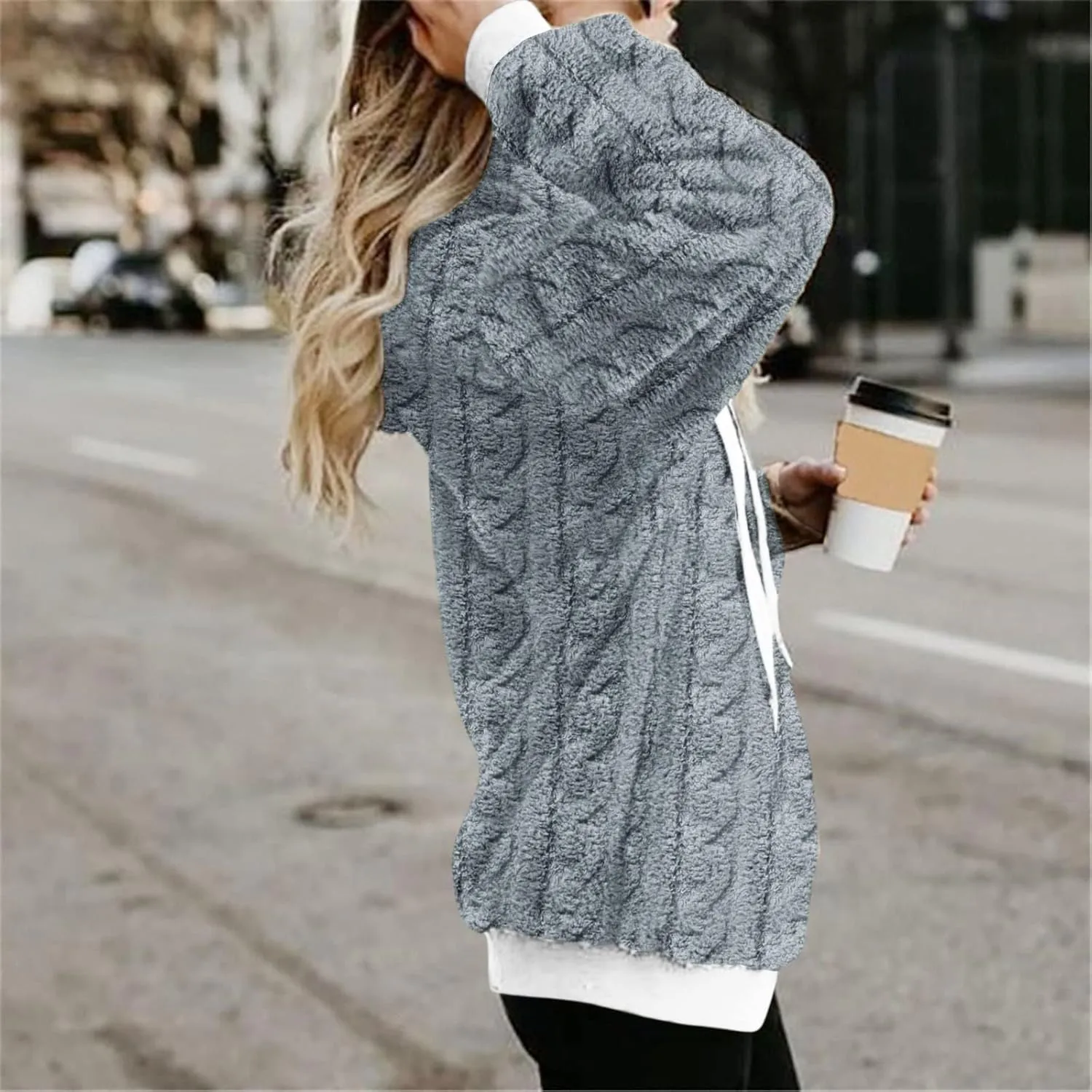Womens Winter Hoodies Warm Fleece Sherpa Lined Pullover Hooded Sweatshirts Fuzzy Fleece Sweatshirts Long Sleeve Hoodie