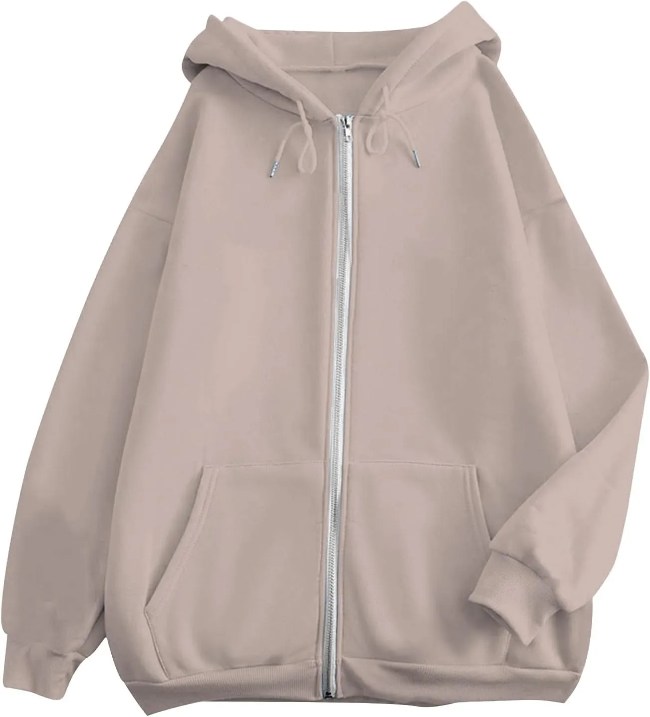 Womens Zip Up Hoodies Long Sleeve Oversized Sweatshirts Fleece Jackets 2024 Fall Outfits Fashion Coats with Pockets