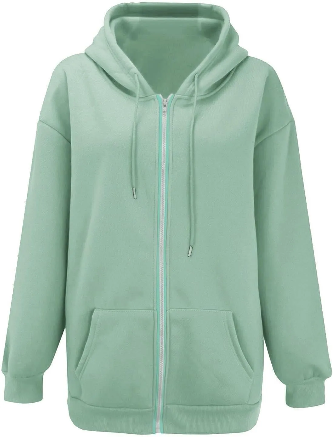 Womens Zip Up Y2K Hooded Sweatshirt Going Out Travel Camping Trendy Drawstring Hoodies Oversized Baggy Casual Coats
