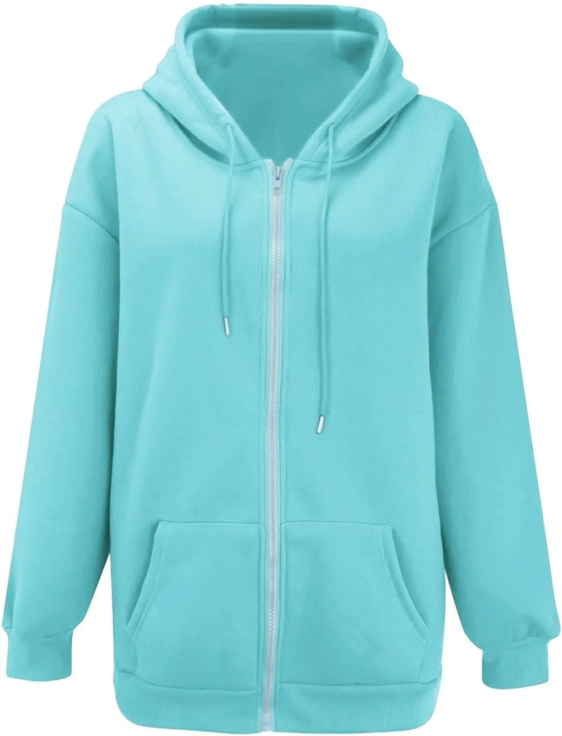 Womens Zip Up Y2K Hooded Sweatshirt Going Out Travel Camping Trendy Drawstring Hoodies Oversized Baggy Casual Coats