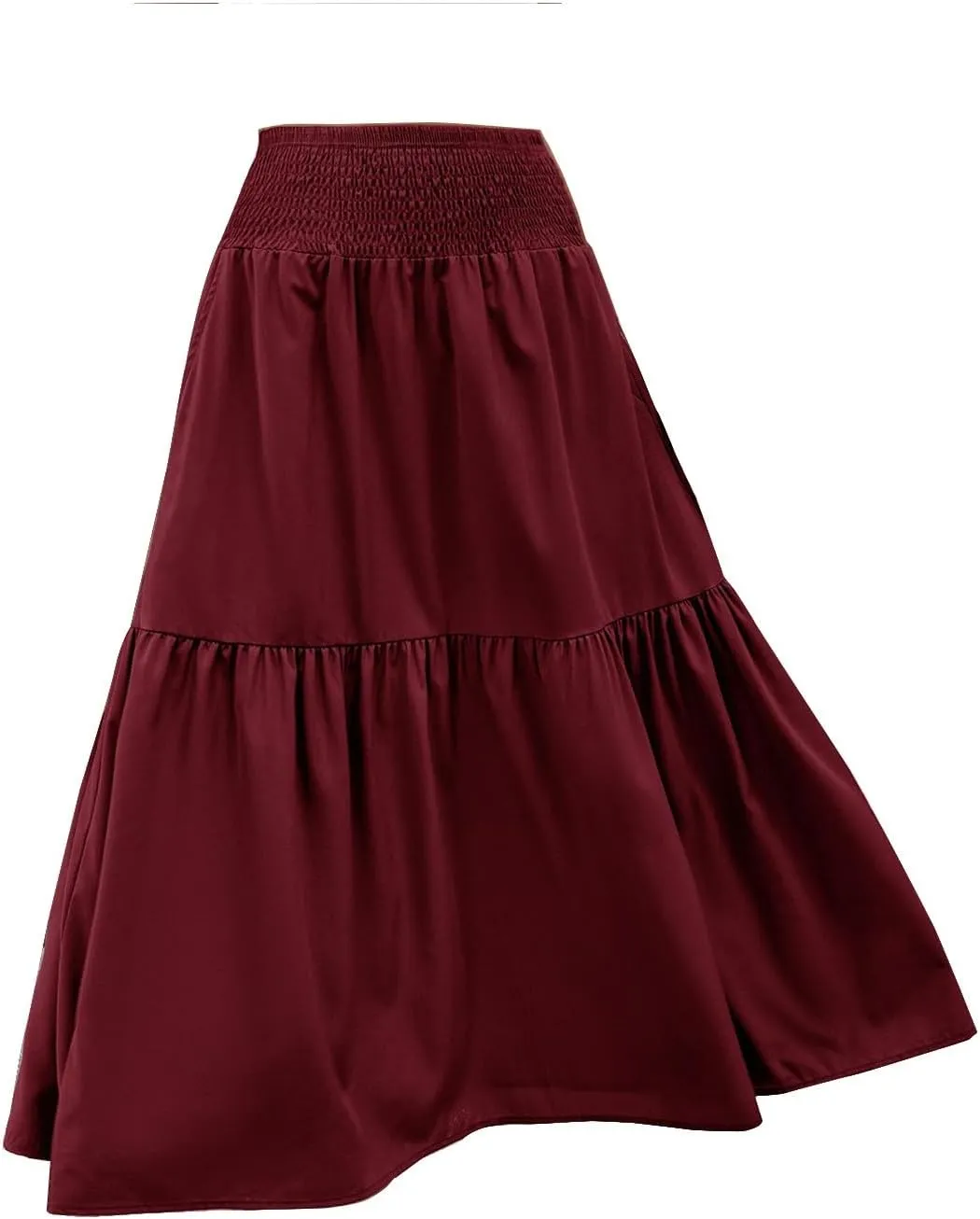XOWRTE Women's Lace Cotton Linen Skirt Waist A Line Beach Flowy Long Skirts Skirt Cover Ups for Swimwear Women