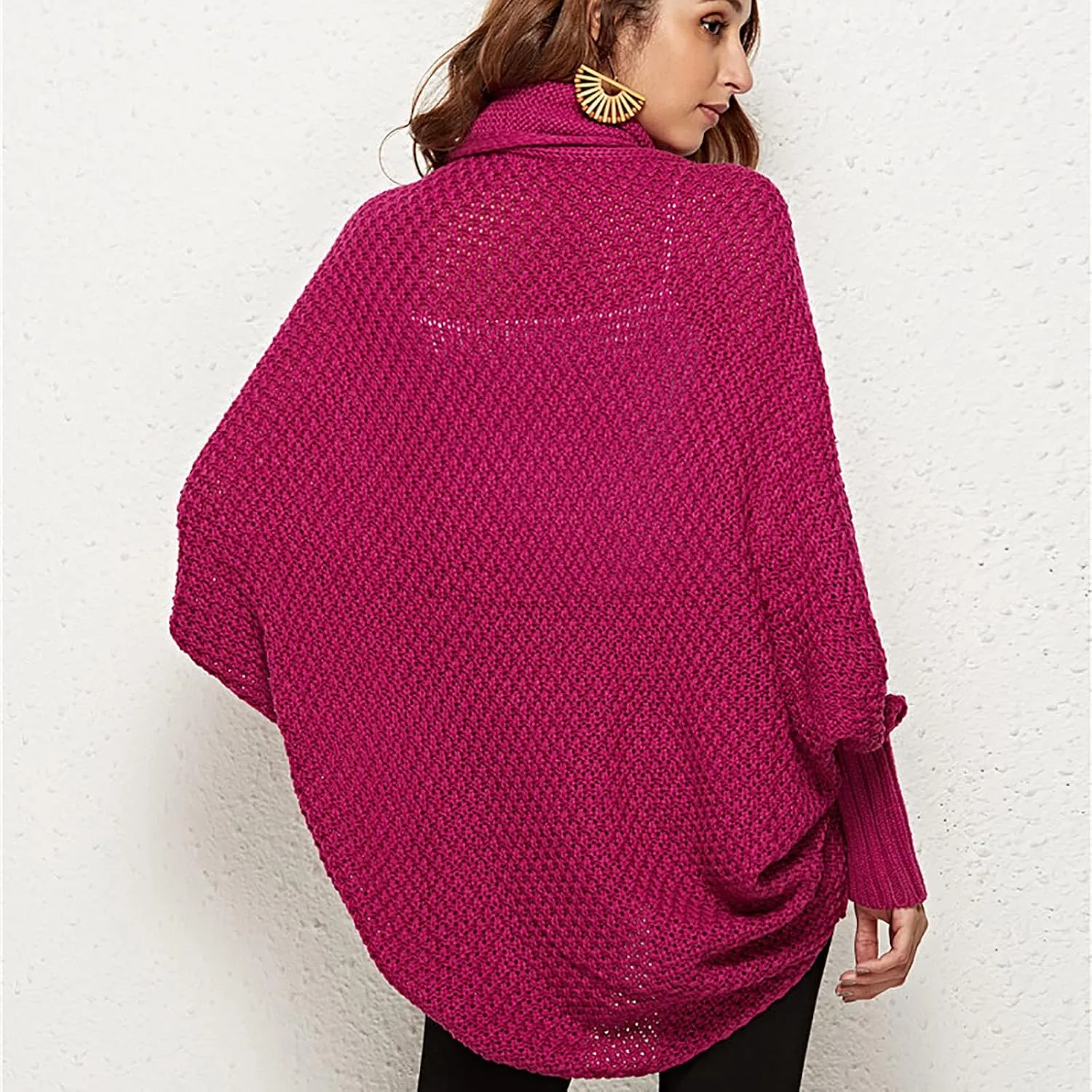 XUNRYAN Womens Winter Dolman Sweaters Cardigans Open Front Chunky Knit Lightweight Jackets Fall Casual Coats Outerwear