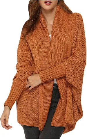 XUNRYAN Womens Winter Dolman Sweaters Cardigans Open Front Chunky Knit Lightweight Jackets Fall Casual Coats Outerwear