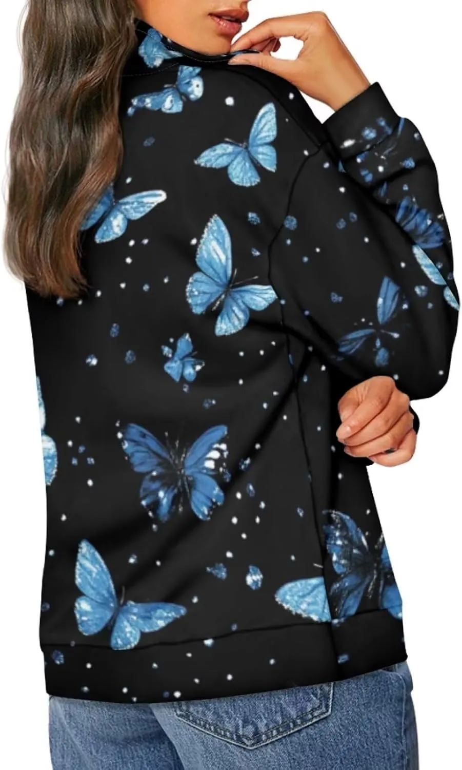 YEXIATODO Womens Half Zip Pullover Plus Size Sweatshirts Graphic Sweatshirts Workout Hoodies for Girls Teens S-3XL