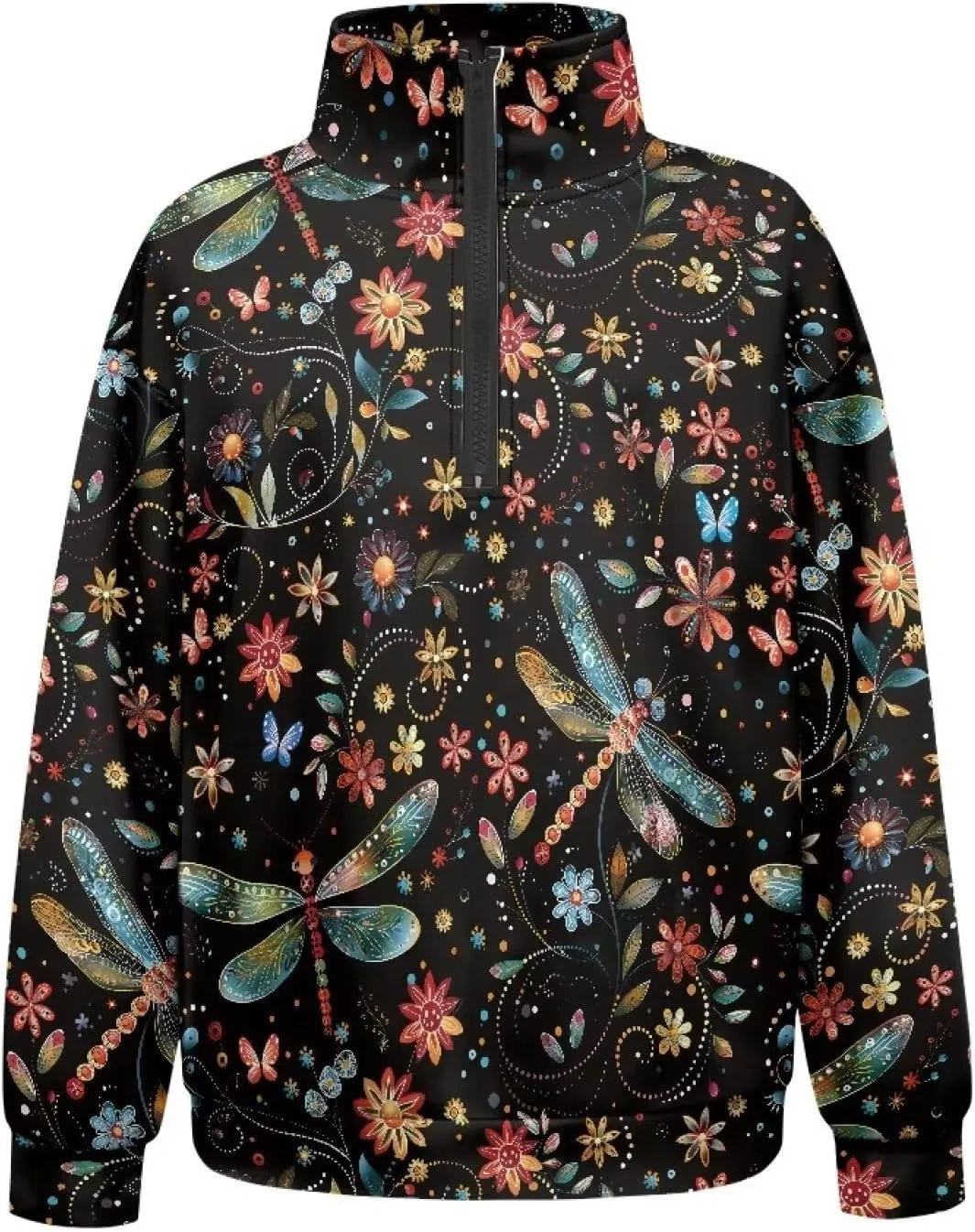 YEXIATODO Womens Half Zip Pullover Plus Size Sweatshirts Graphic Sweatshirts Workout Hoodies for Girls Teens S-3XL