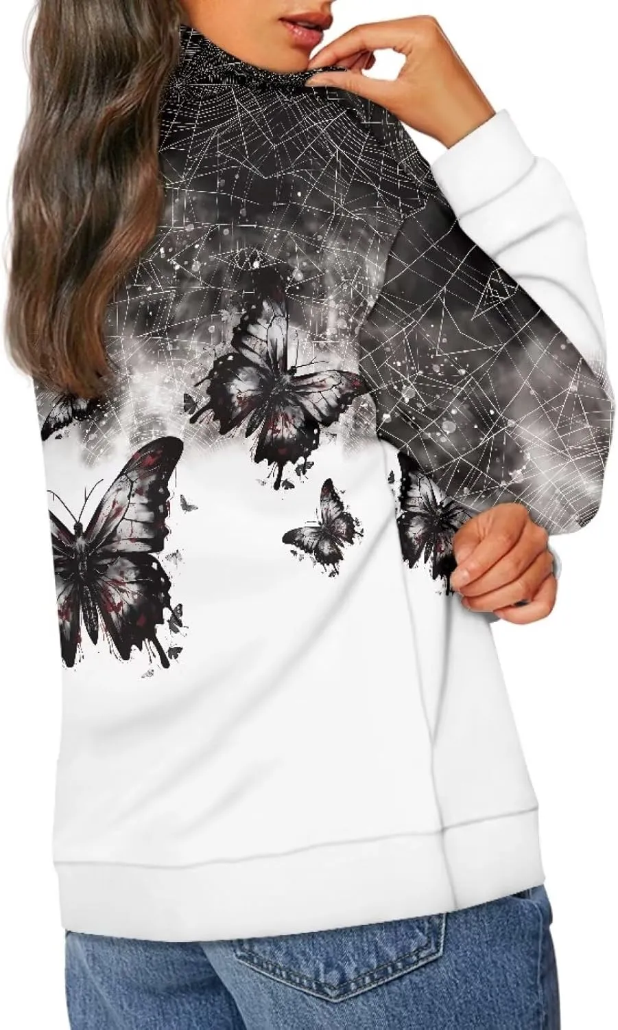 YEXIATODO Womens Half Zip Pullover Plus Size Sweatshirts Graphic Sweatshirts Workout Hoodies for Girls Teens S-3XL