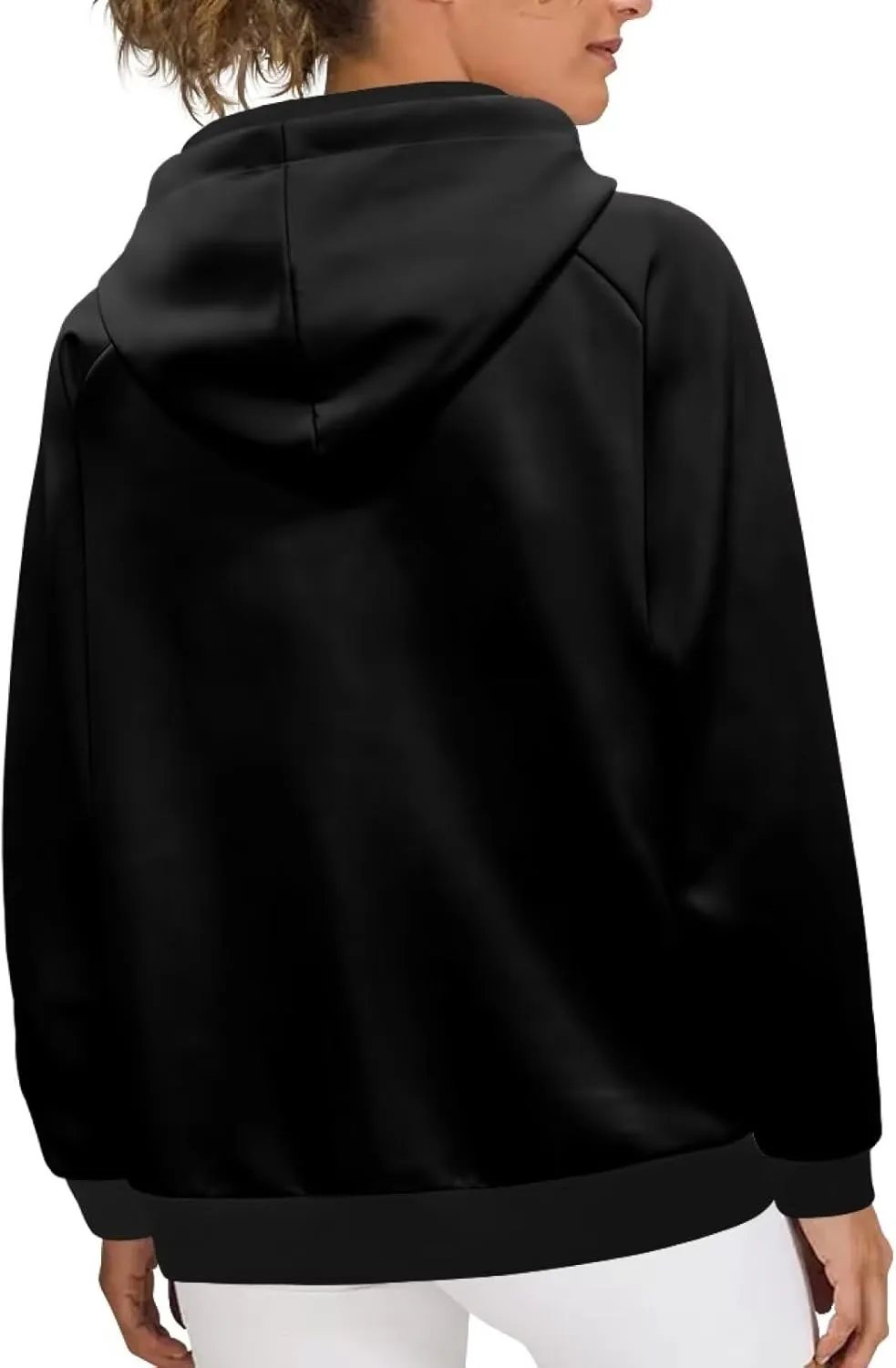 YEXIATODO Womens Pullover Sweatshirts Fall Sweatshirts Long Sleeve Ribbed Cuffs Cropped Hoodies for Women 2XS-4XL