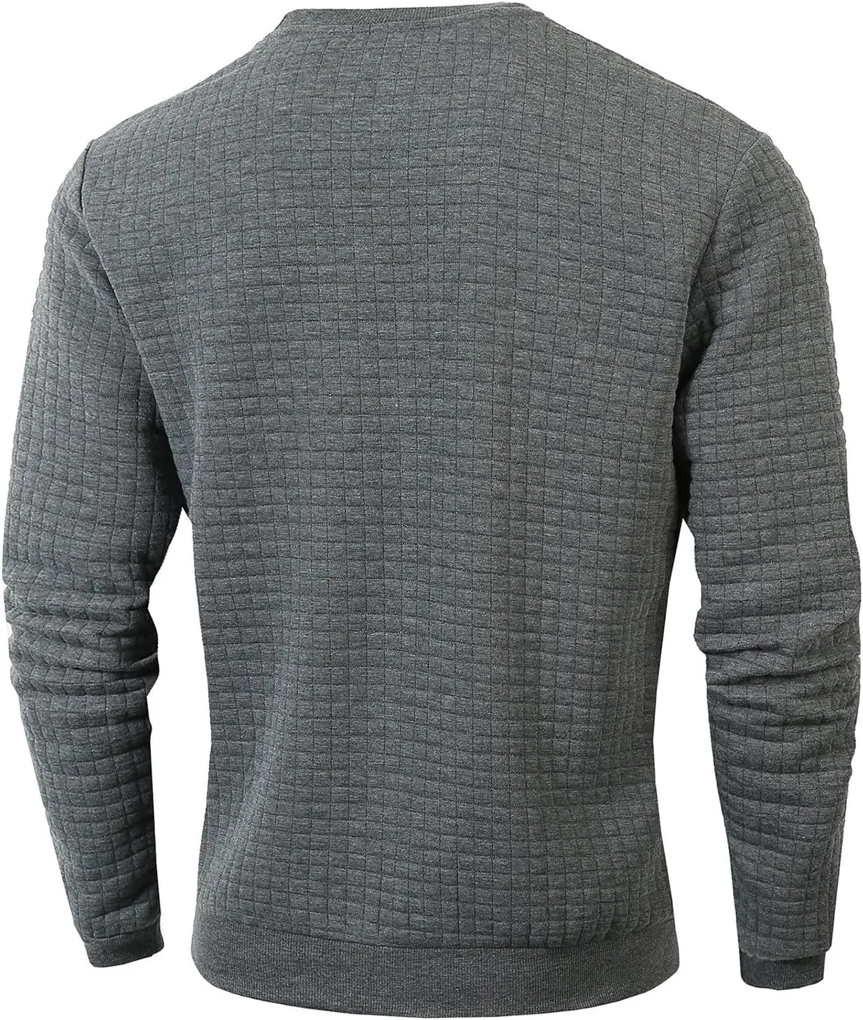 Ymosrh Mens Athletic Sweatshirts Pullover Plaid Jacquard Long Sleeve Solid Color Casual Workout Sweat Shirts