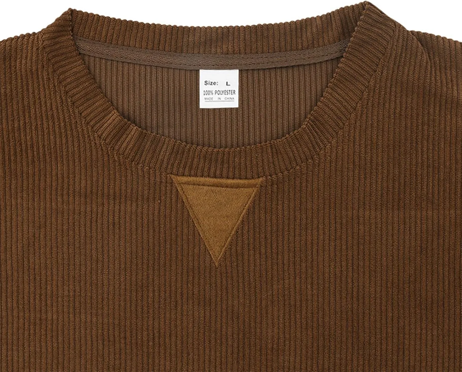 Ymosrh Men's Casual Crewneck Sweatshirts Long Sleeve Corduroy Pullover Tops Workout Sweaters Sports Sweat Shirts, S-3XL