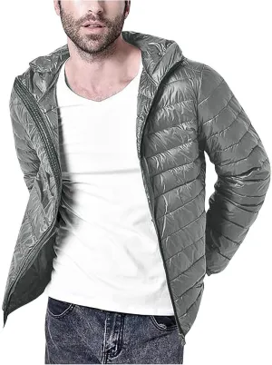 Ymosrh Men's Jacket Down Quilted Lined Winter Casual Windproof Puffer Jacket Warm Windbreaker Coats Jackets, XXL-5XL
