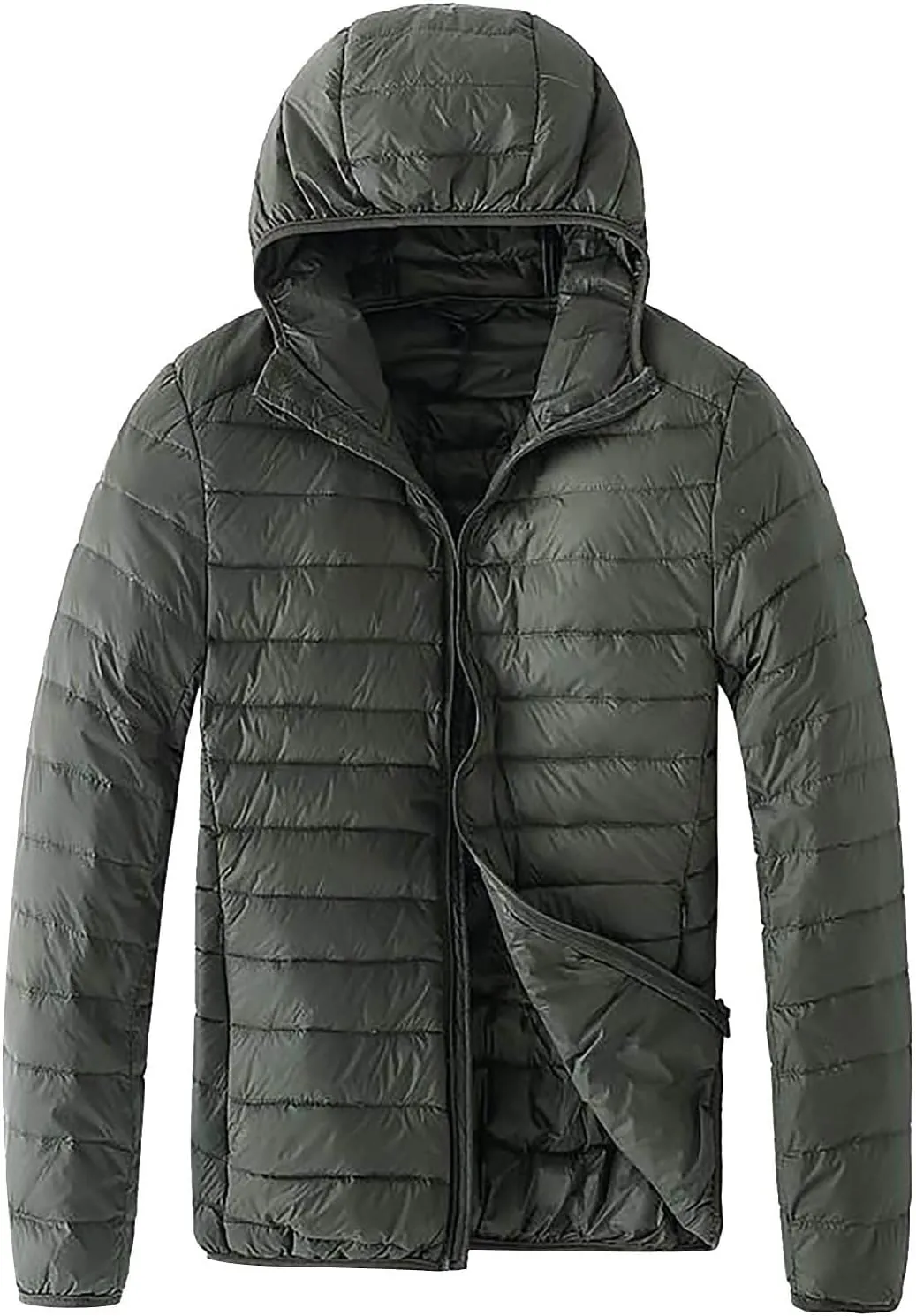 Ymosrh Men's Jacket Down Quilted Lined Winter Casual Windproof Puffer Jacket Warm Windbreaker Coats Jackets, XXL-5XL