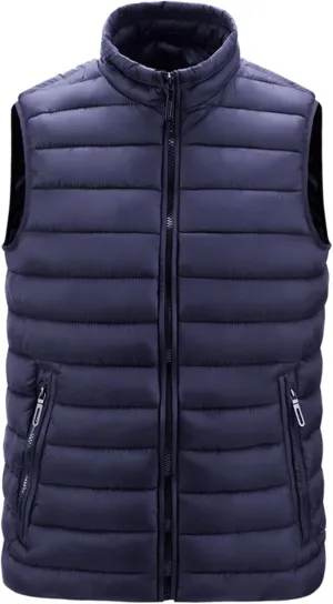 Ymosrh Men's Lightweight Puffer Jacket Packable Down Alternative Vest Jacket Hooded Windproof Winter Coat Jackets, M-6XL