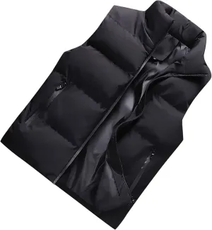 Ymosrh Men's Puffer Jackets Lightweight Down Alternative Vest Jacket Waterproof Winter Bubble Coats Jacket, L-5XL