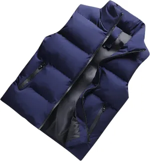 Ymosrh Men's Puffer Jackets Lightweight Down Alternative Vest Jacket Waterproof Winter Bubble Coats Jacket, L-5XL