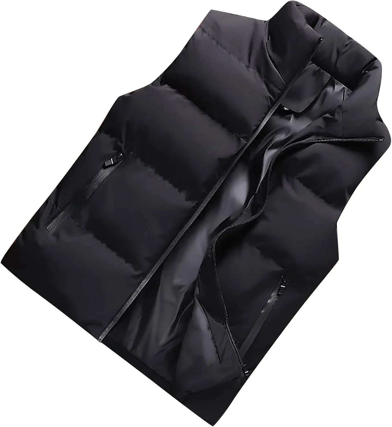 Ymosrh Men's Puffer Jackets Lightweight Down Alternative Vest Jacket Waterproof Winter Bubble Coats Jacket, L-5XL