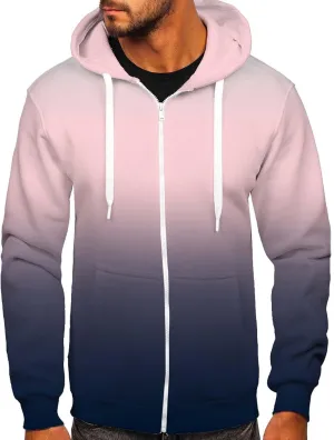 Ymosrh Men's Sweatshirts Casual Zip Up Hoodies Pullover Long Sleeve Hooded Sweatshirts Fashion Hoodies &, XL-6XL