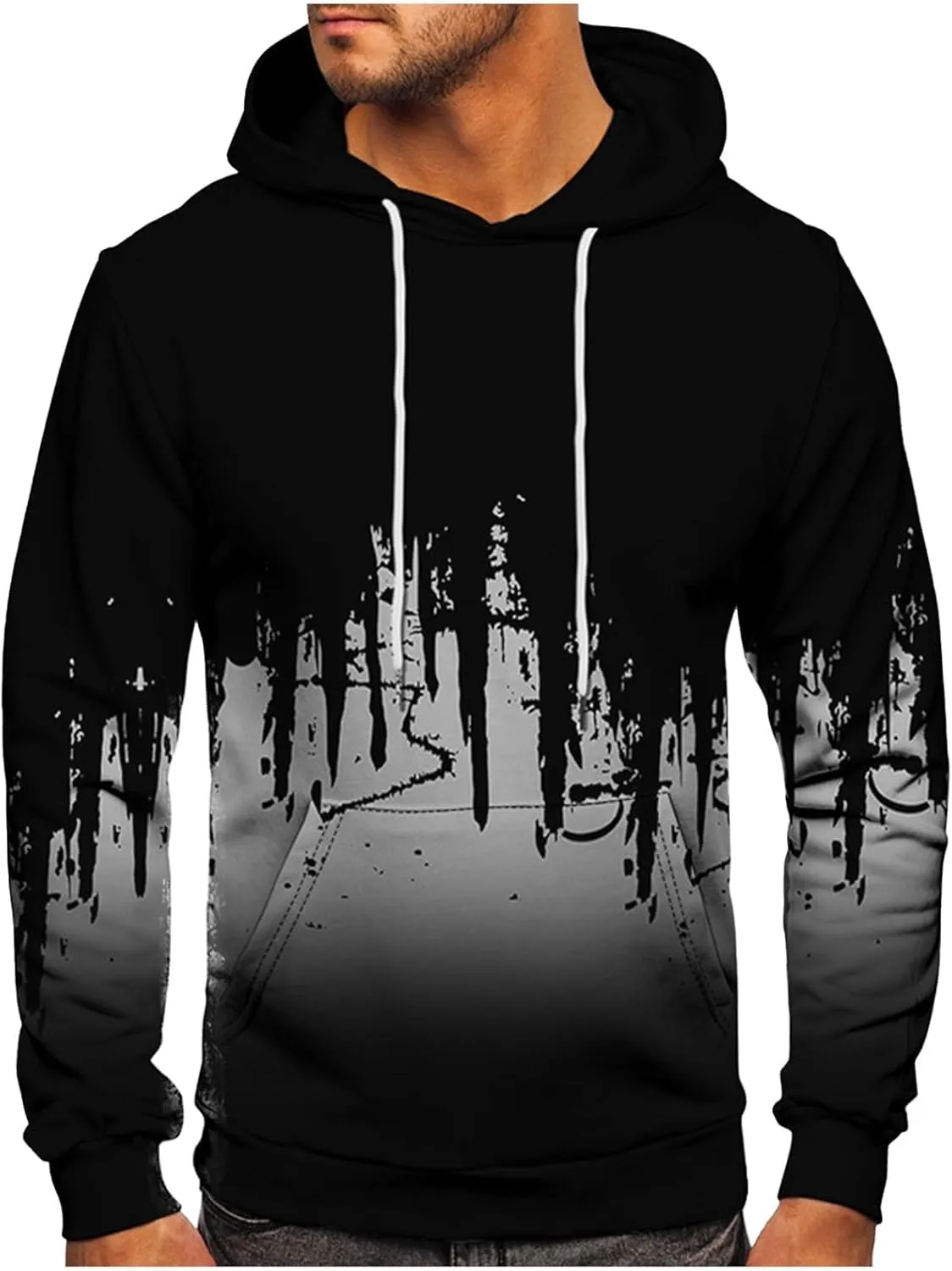 Ymosrh Men's Sweatshirts Graphic Hoodies Pullover Sweatshirts Casual Drawstring Tops With Pockets Hoodies Pullover, S-5XL