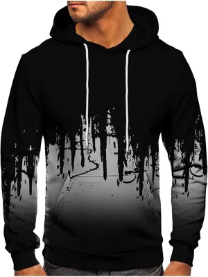 Ymosrh Men's Sweatshirts Graphic Hoodies Pullover Sweatshirts Casual Drawstring Tops With Pockets Hoodies Pullover, S-5XL