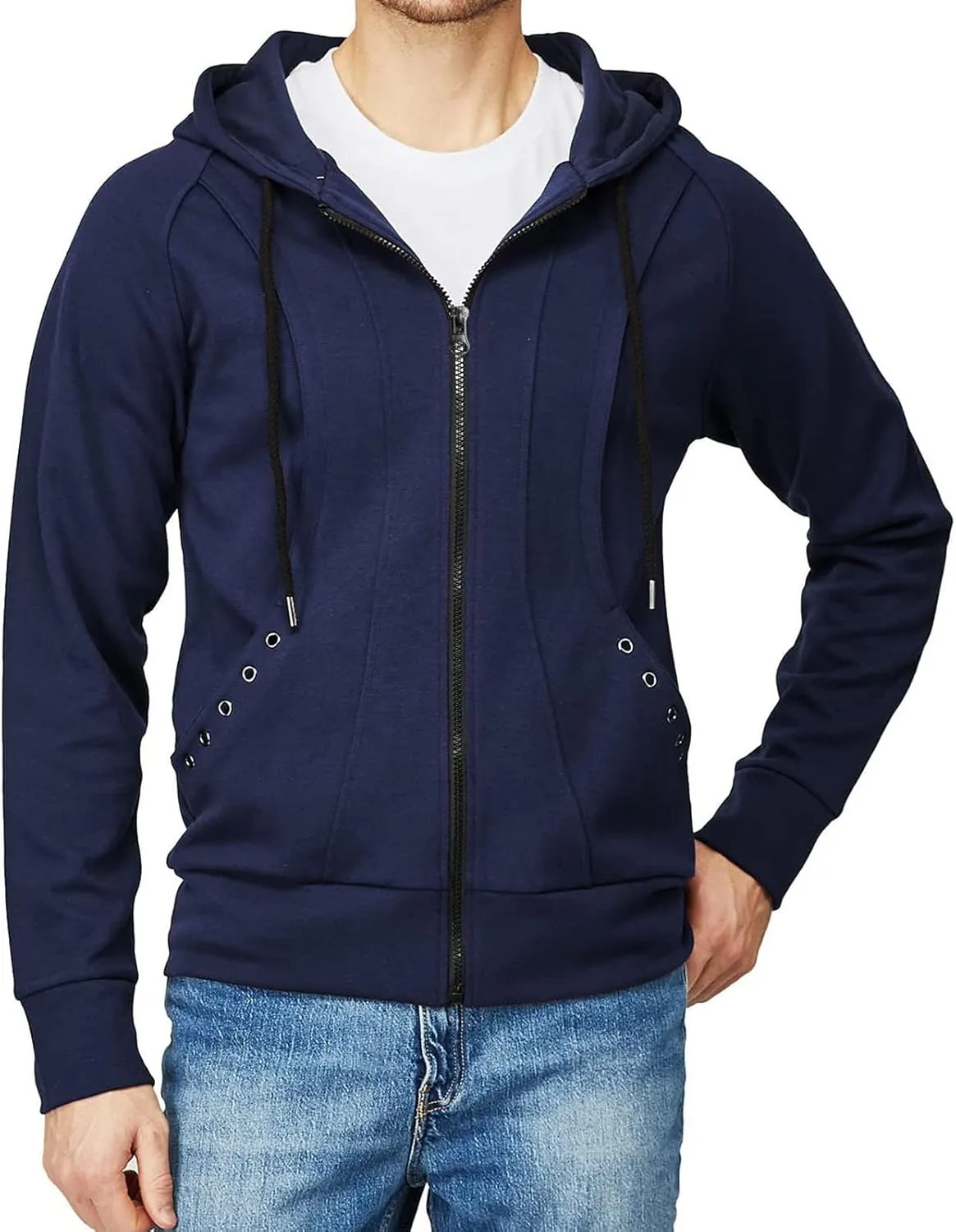 Ymosrh Men's Sweatshirts Long Sleeve Hoodie Sweatshirt Top Cardigan Hooded Jacket Fashion Hoodies & Sweatshirts, L-3XL