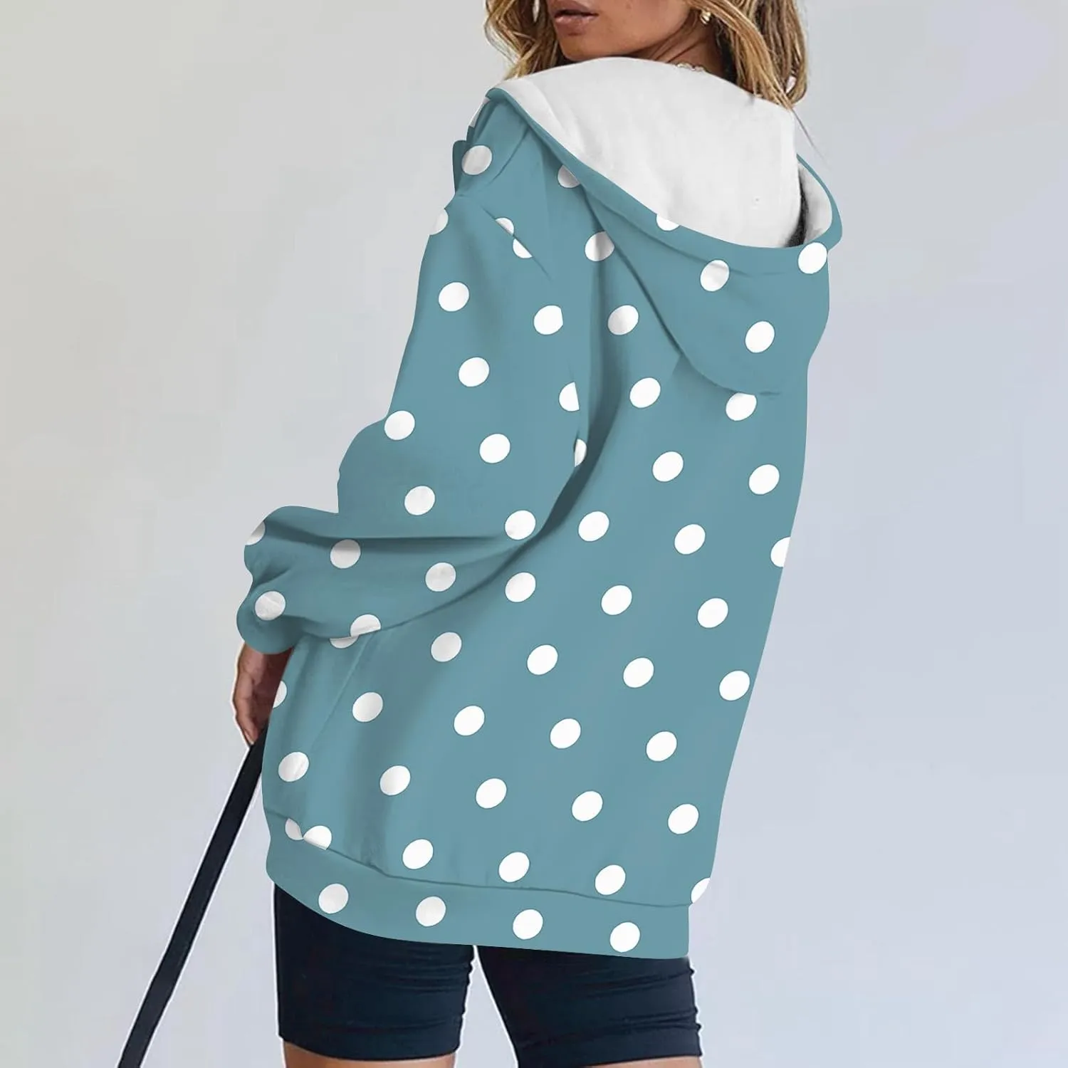 Zip Up Hoodie Jackets Womens Long Sleeve Sweatshirts Fall Casual Loose Outfits Oversized Fashion Coats with Pockets