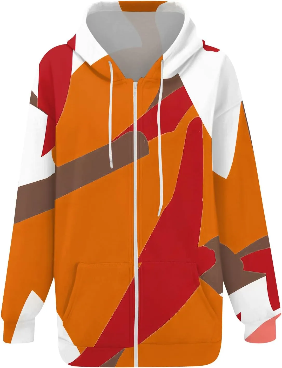Zip Up Hoodie Jackets Womens Long Sleeve Sweatshirts Fall Casual Loose Outfits Oversized Fashion Coats with Pockets