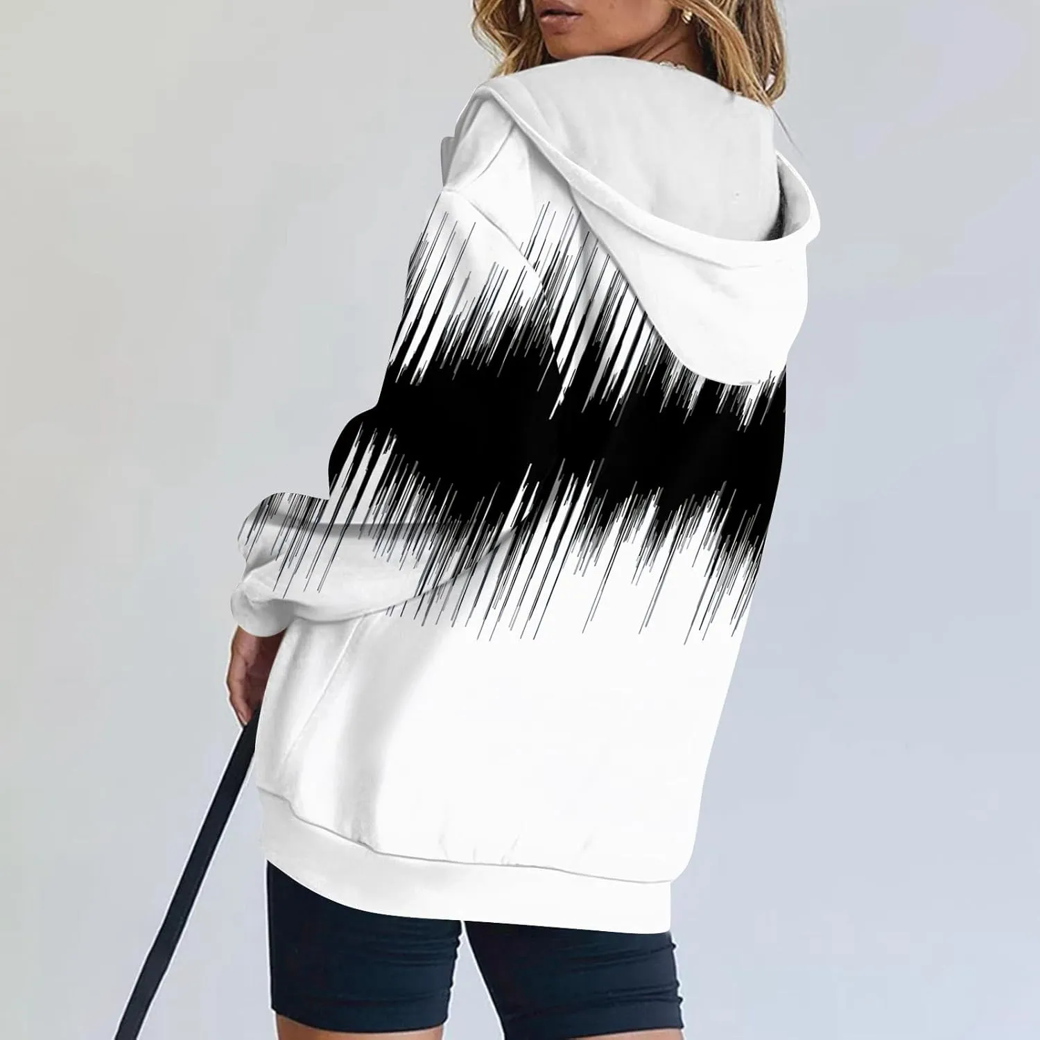Zip Up Hoodie Jackets Womens Long Sleeve Sweatshirts Fall Casual Loose Outfits Oversized Fashion Coats with Pockets