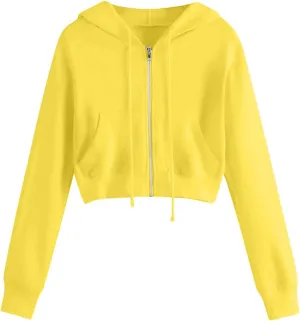 Zip Up Hoodies for Women Cropped Sweatshirts Fleece Jackets Fall Outfits Casual Hooded Sweatshirts Y2k Pulloveer Tops